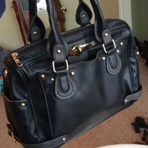 Black bag with gold hardware